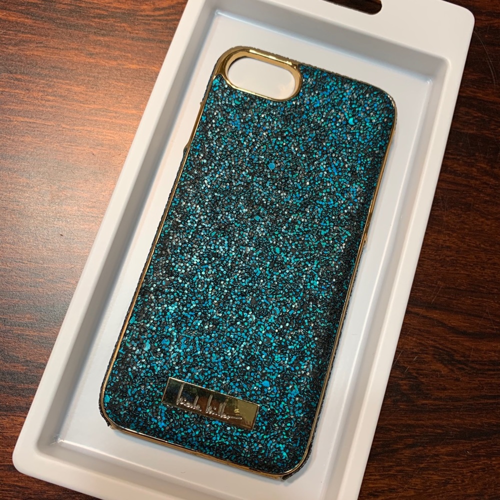 Nicole Miller iPhone 8 case glitter gold trim